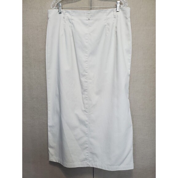 Talbots Cotton Beige Twill Button-Front Maxi Skirt Vintage Size 18 - Picture 3 of 5